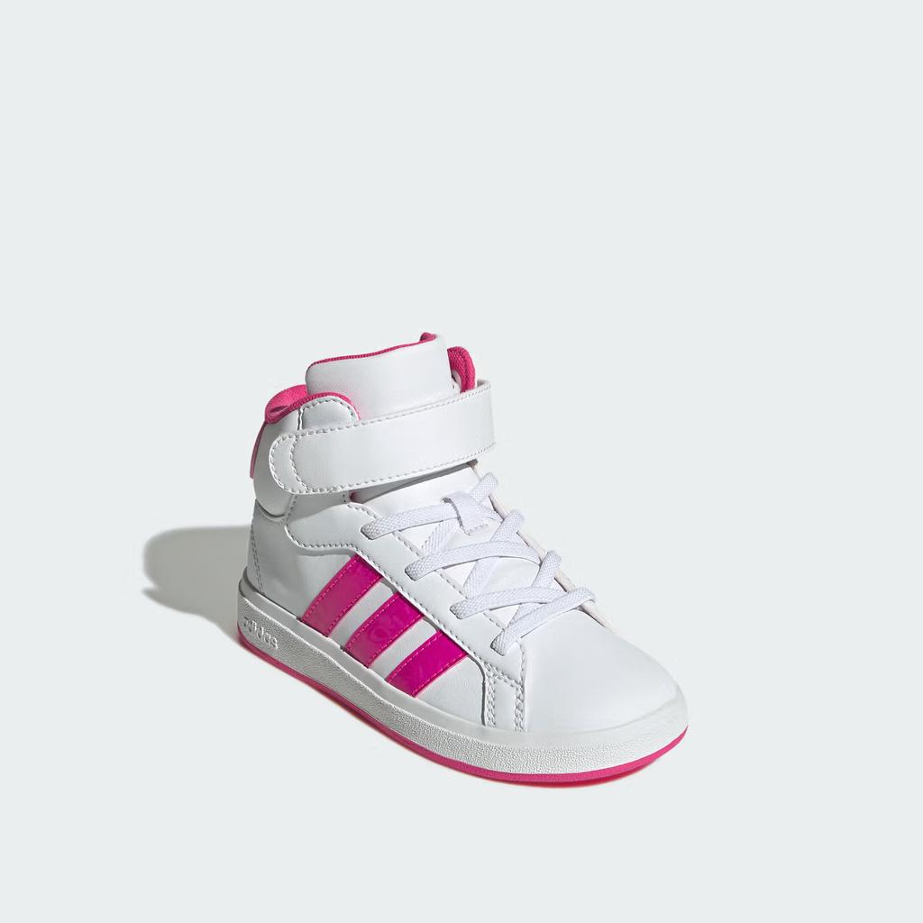 Adidas Shoes - Boys' Small Size GRAND COURT MID K Mid-top Casual Sports Sneakers - Adidas JR0806