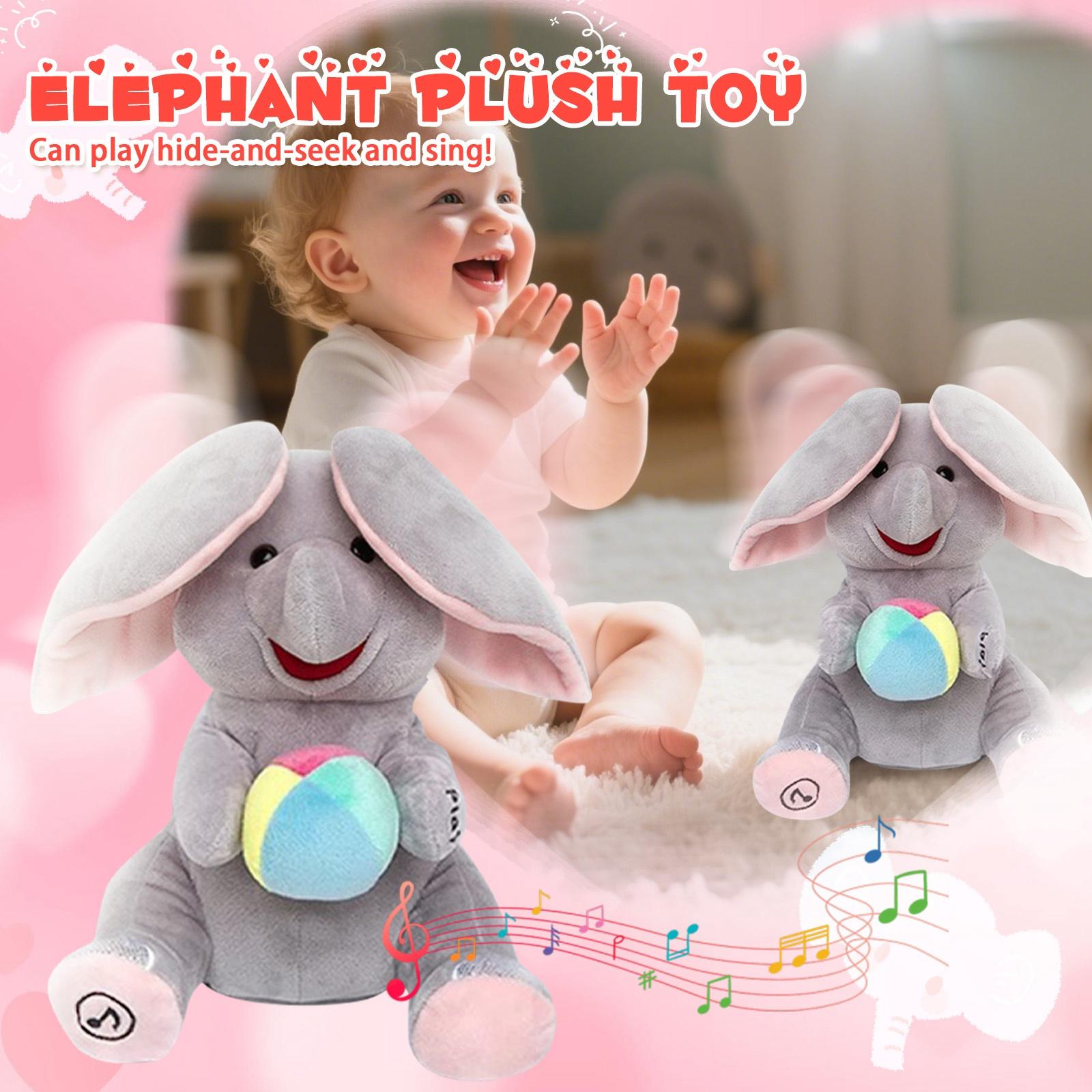 

Plush Elephant Baby Toy, Interactive Peek - A - Stuffed Animal With Music, Infant & Toddler Companion For Early Development One Size