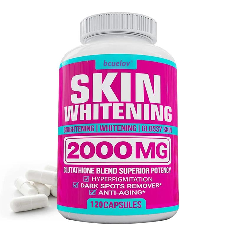 Bcuelov Glutathione Skin Brightening Capsules, 2000mg Blend, 120 Veggie Capsules for Glow & Skin Support