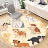 1PC Dogs Pets Office Round Area Rug,  Mat Suitable ForOffice, Under Office Chairs Bedroom Living Room Home Decor, Room Deco