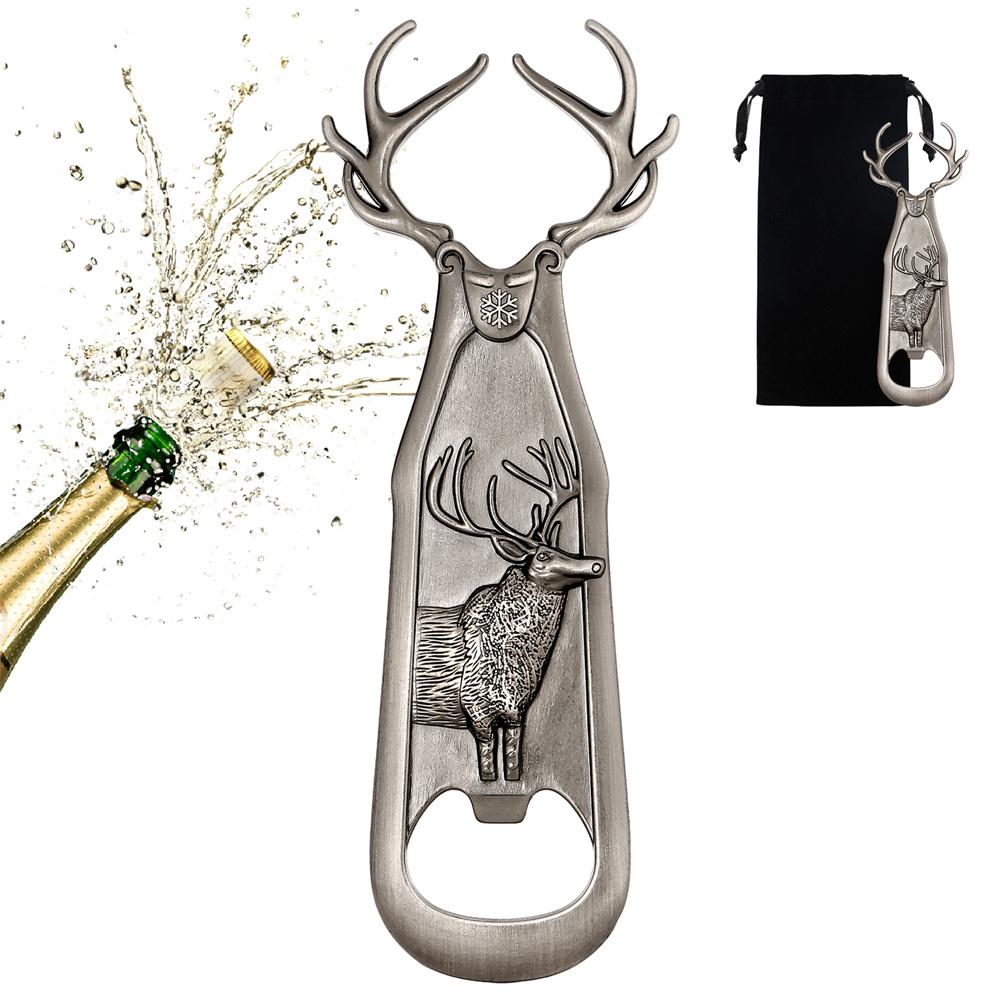 Alloy Metal Beer Bottle Opener Deer Reindeer Antlers Design Openors Kitchen Bar Tool Christmas Thanksgiving Birthday Gift 5