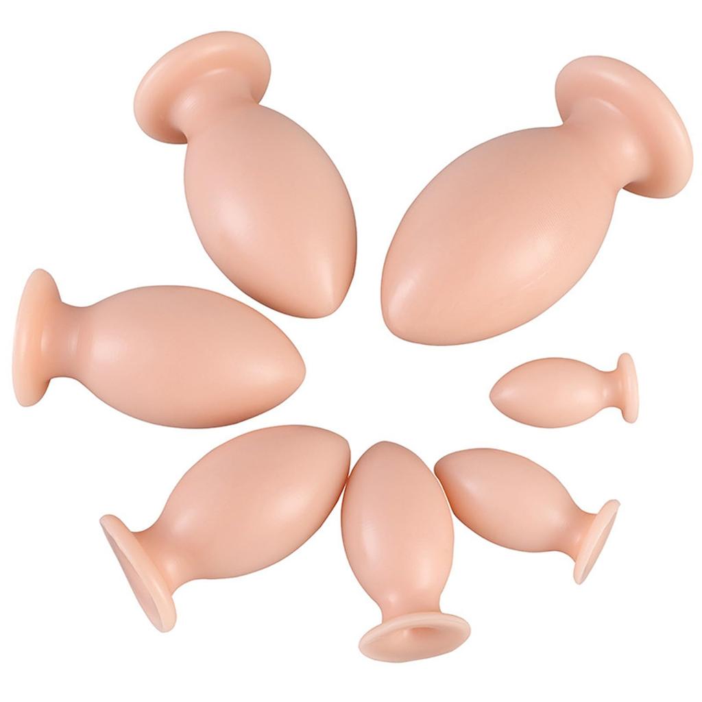 Ifukens Dildo for Thick Anal Anal Expansion Soft Dildo with Suction Extra Thick Size Oval Bud Shaped Anal Plug Anal Male Anal Anal Soft PVC Skin