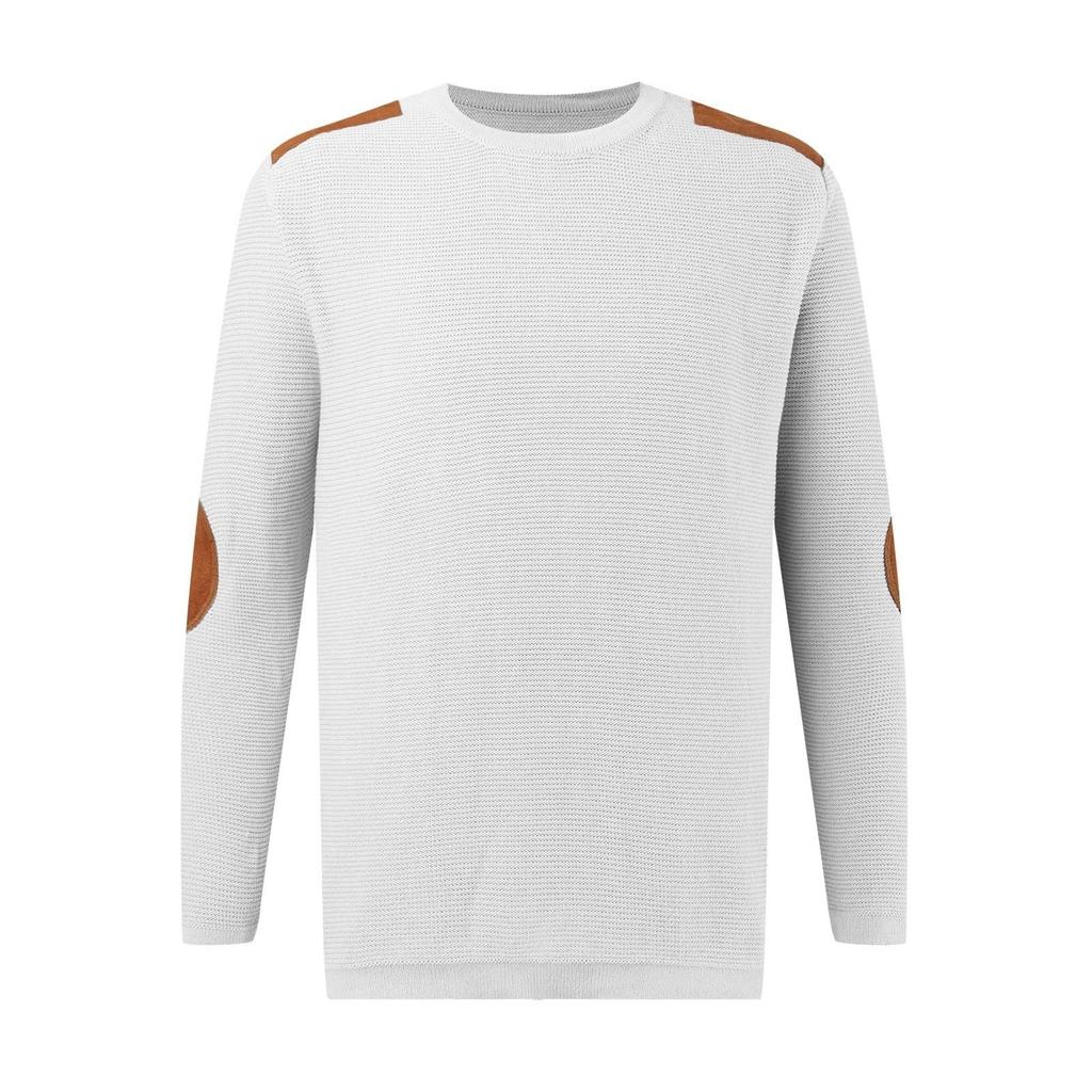Men's Hoodless Sweatshirt Pullover Sweater For Leisure In And Winter With Ribbed Lightweight Sweatshirts Color