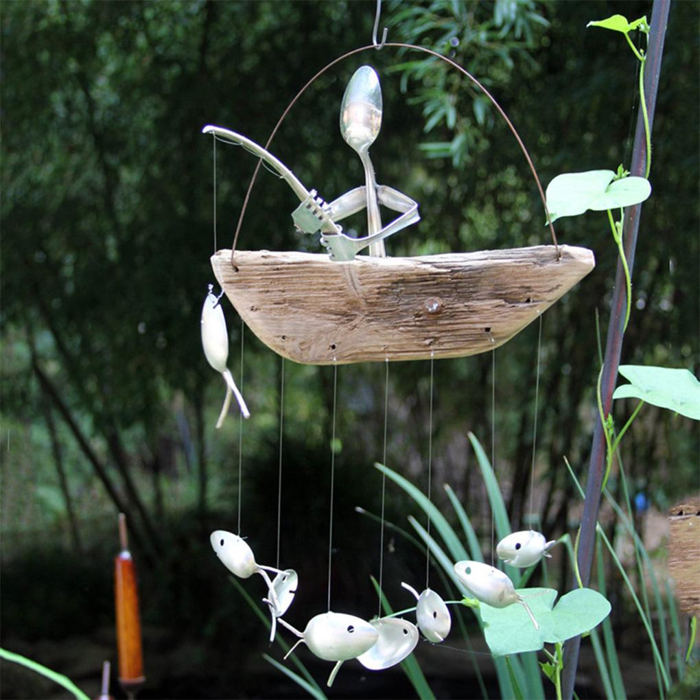 Carillon éolien structure en fer taille compacte joli cadeau cloche suspendue décoration de jardin accessoires ménagers décorations de jardin pendentif mural