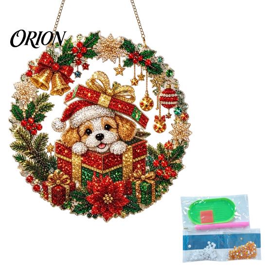 DIY Holiday Crafts for Adults Christmas Faux Diamond Art Ornament, Santa Claus Sun Catcher Kit, Rhinestone And Craft Supplies Kids Xmas Wreath Hanging