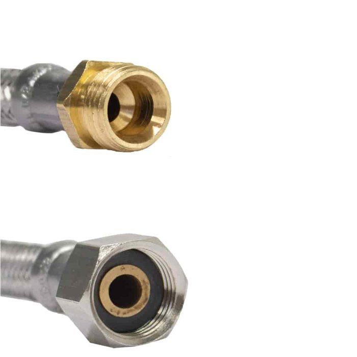Flexible Inox DN8, Tuyau Blindé 3/8", Acier Inoxydable, Certifié DVGW