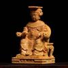 Natural Boxwood Chinese Goddess Mazu Statue Traditional Culture Mazu  Wooden Carvings Sea Goddess Home Room Decoration Figurines