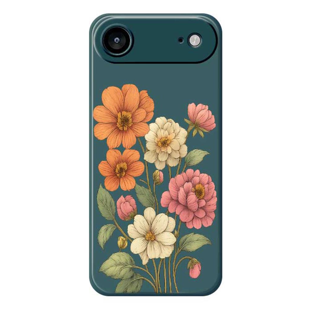 For iPhone 17 Air Case Beautiful Flowers Pattern Printing Straight Edge TPU Phone Back Cover
