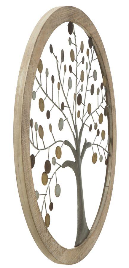 Wall Panel With Mirror Tree Of Life Cm Ø 61X1,8