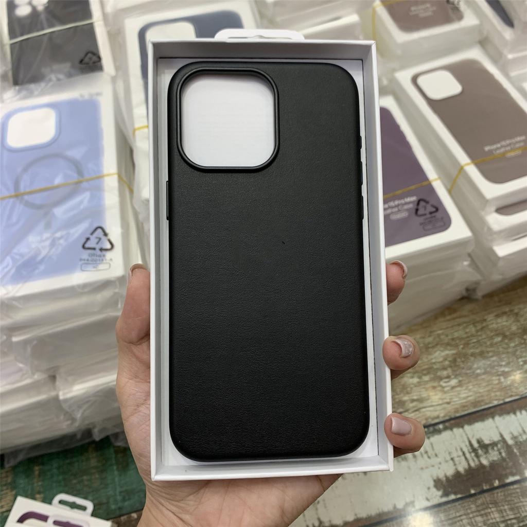 With Box Official Magnetic Busine Leather Case for Orginal IPhone 17 Pro Max 16 15 14 13 12 for Magsafe Wireless Charge Cover