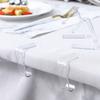 4PCS Clear Invisible Tablecloth Clips - Non-Slip Plastic Holders for Home Dining Tables