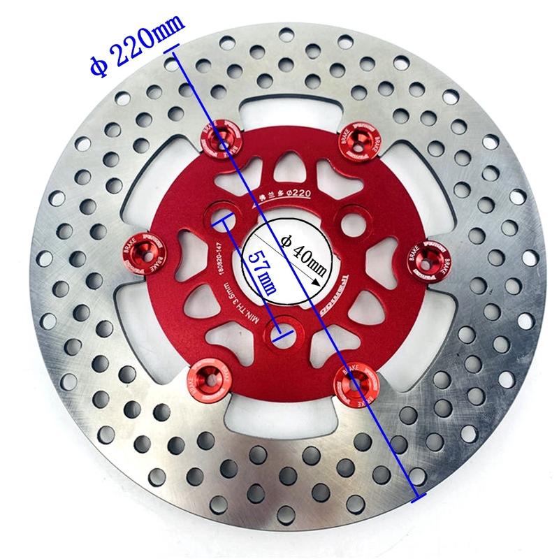 Motorrad E-Bike Universal CNC 3 Löcher 220mm*57mm Schwimmende Scheibenbremsscheibe Für Honda Yamaha Cygnus-Z Rsz Jog Force Niu Roller