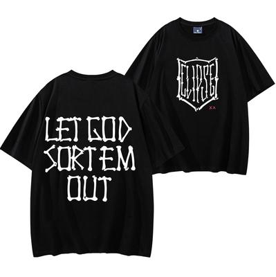 Koszulka Clipse Let God Sort Em Out T-shirt Męska Koszulka Casual Nowy Album Let God Sort Em Out Koszulka Streewear Hip Hopowe Topy Y2K Ubrania
