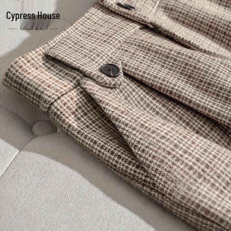 Sibaishe Women's Plaid High-Waist Harem Pants