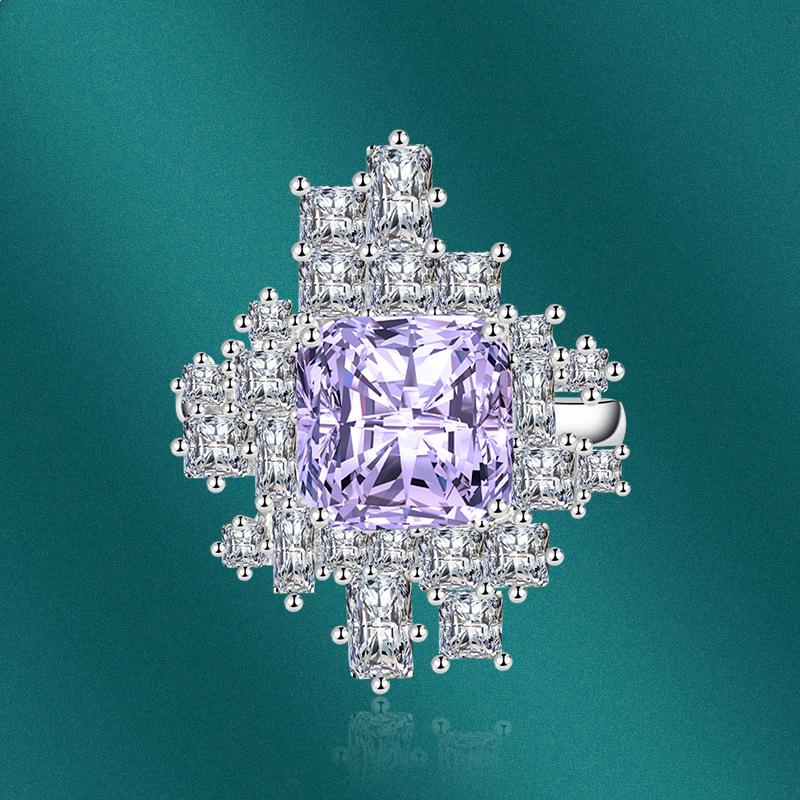 BELLA BOX Geometrische Öffnung Verstellbare Ringe für Damen Zirkon Verlobungsparty Feinschmuck Geschenk