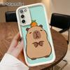 Phone Case: 2D Flat Samsung Galaxy A34 A35 M05 M06 S20 S22 S21 FE Plus 5G Step Protective Case, Capybara with Orange On Top, Christmas and Halloween G