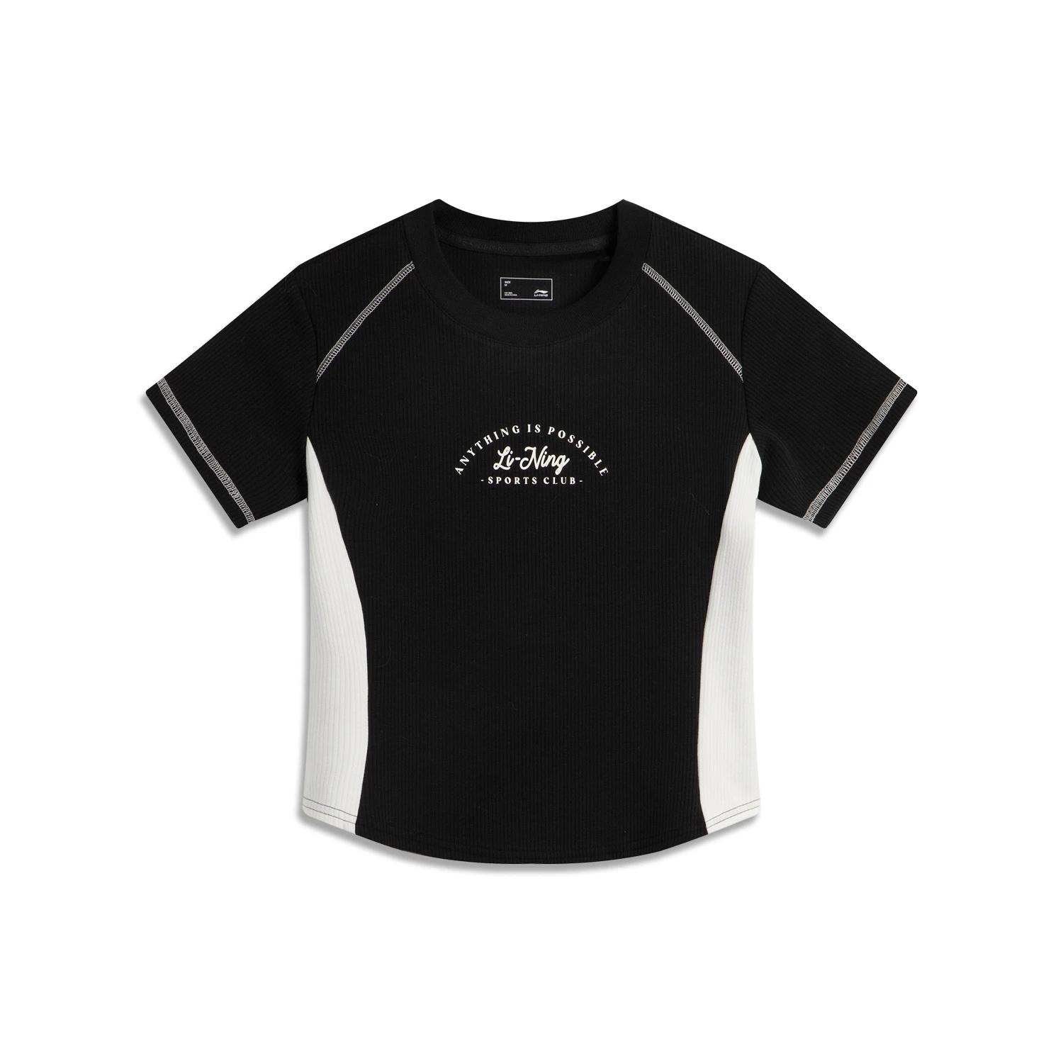 

Li Ning Sports Lifestyle Series Round Neck Letter Fashion Casual Versatile Short Sleeve T-Shirt Women tops AHSV780-2 S