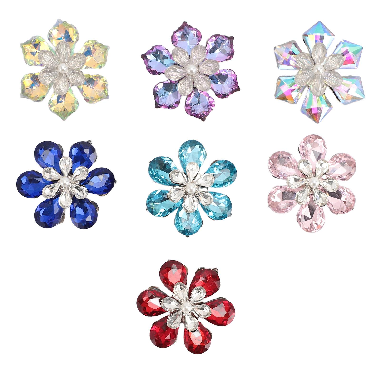 

7 шт. Стразы с плоской спинкой, пуговицы в форме цветка, разноцветные украшения для рукоделия, одежды