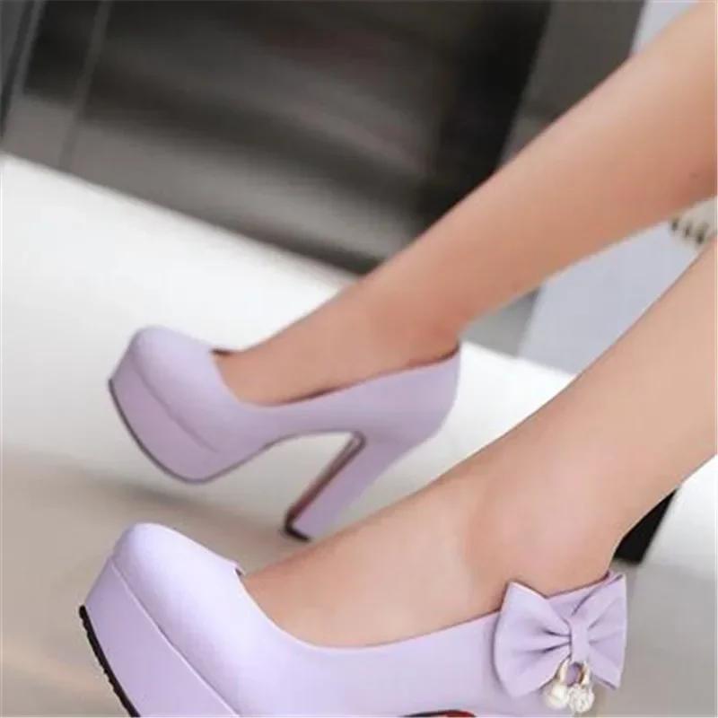 Fashion Customized Large Size Pumps Single Shoes 44 45 46 Yards Large Size High Heels with High-heeled Shoes with Butterfly Knot Diamond