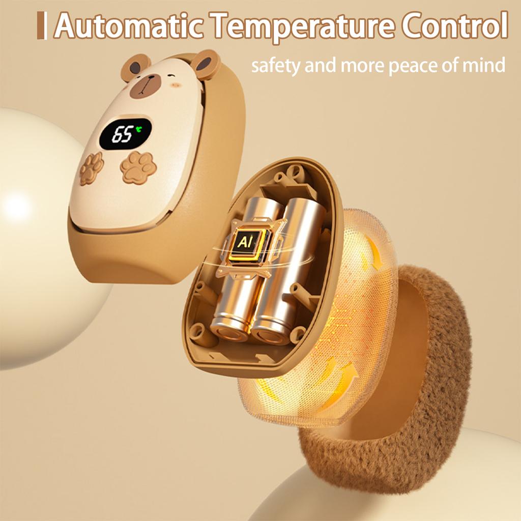 Animal Hand Warmer 3 Heat Settings Portable Clear Digital Display Plush Hand Warmers