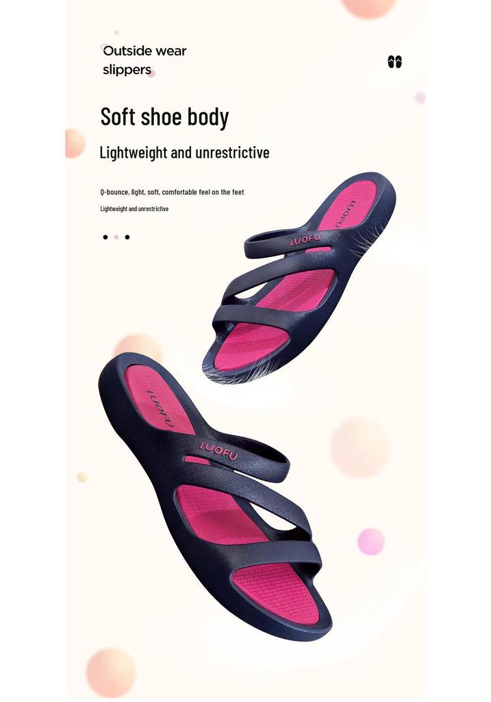 Luofu Women's Non-Slip Fashion Slippers: Summer Style, Flat Beach Shoes for Outdoors & Home