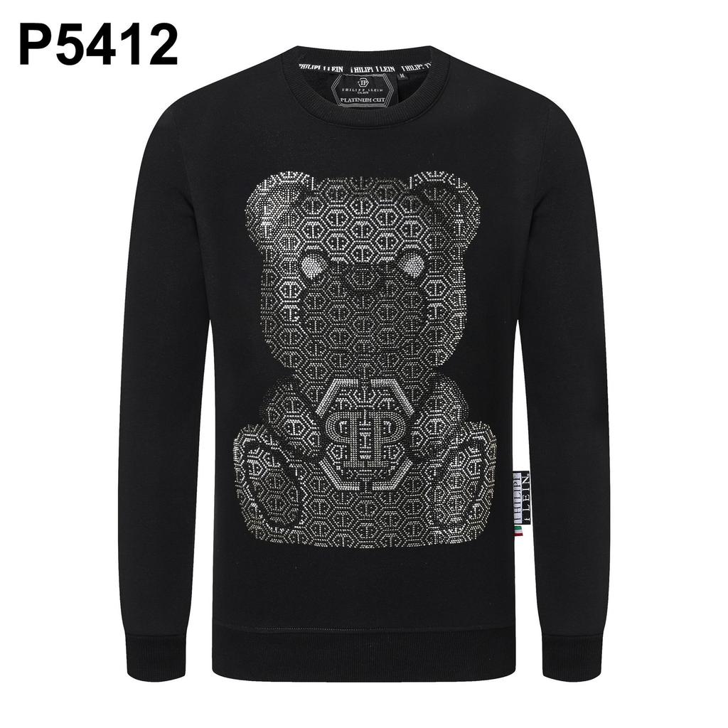 Sudadera con capucha de cuello redondo y strass para hombre Philip Plein - Tendencia Otoño/Invierno Estilo Callejero Europeo y Americano