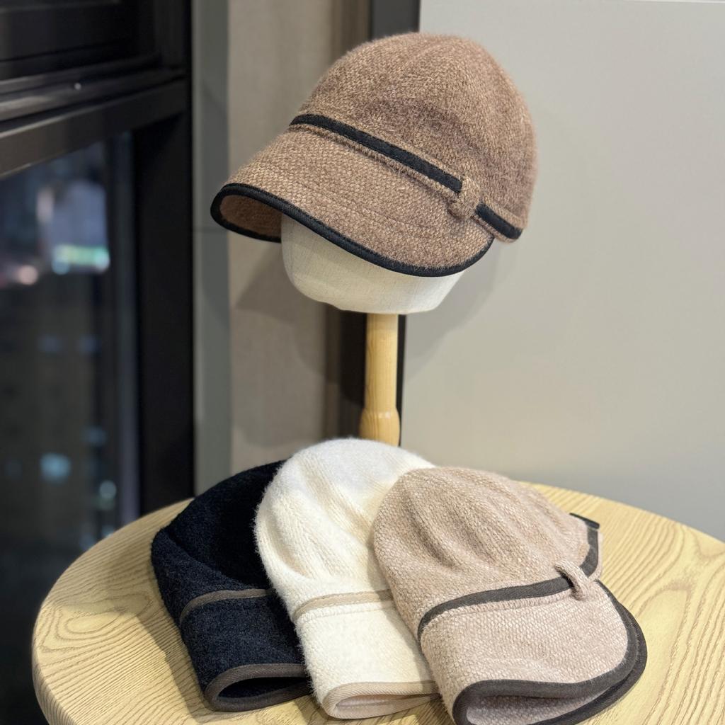 Mink Velvet Autumn and Winter Style Hat Basin Hat Korean Style Warm Fisherman Hat with Irregular Brim Elegant and Versatile