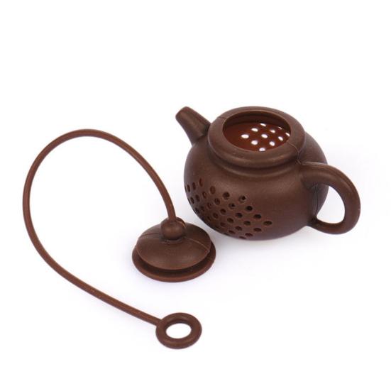Teapot-Shape Tea Maker Infuser Strainer Silicone Bag Leaf Filter Diffuser Tool