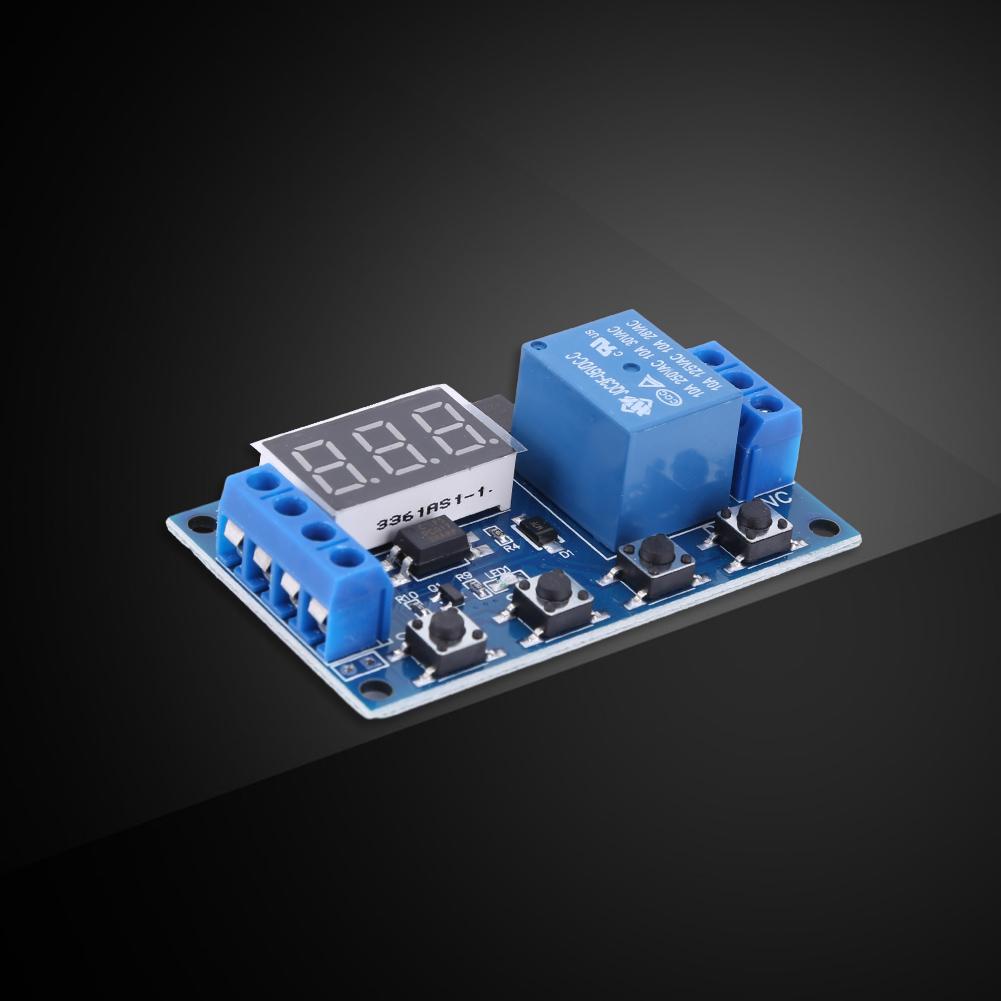 1 Channel Delay Cycle Timing Circuit Switch 4 Button Digital Tube Timer Control Relay with LED Display Electronic Components