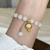 New Niche Women's Lucky Cat Bracelets with Acrylic Beads Stylish Temperament Hand Zircon Fashionable Wrist Accessories 2026