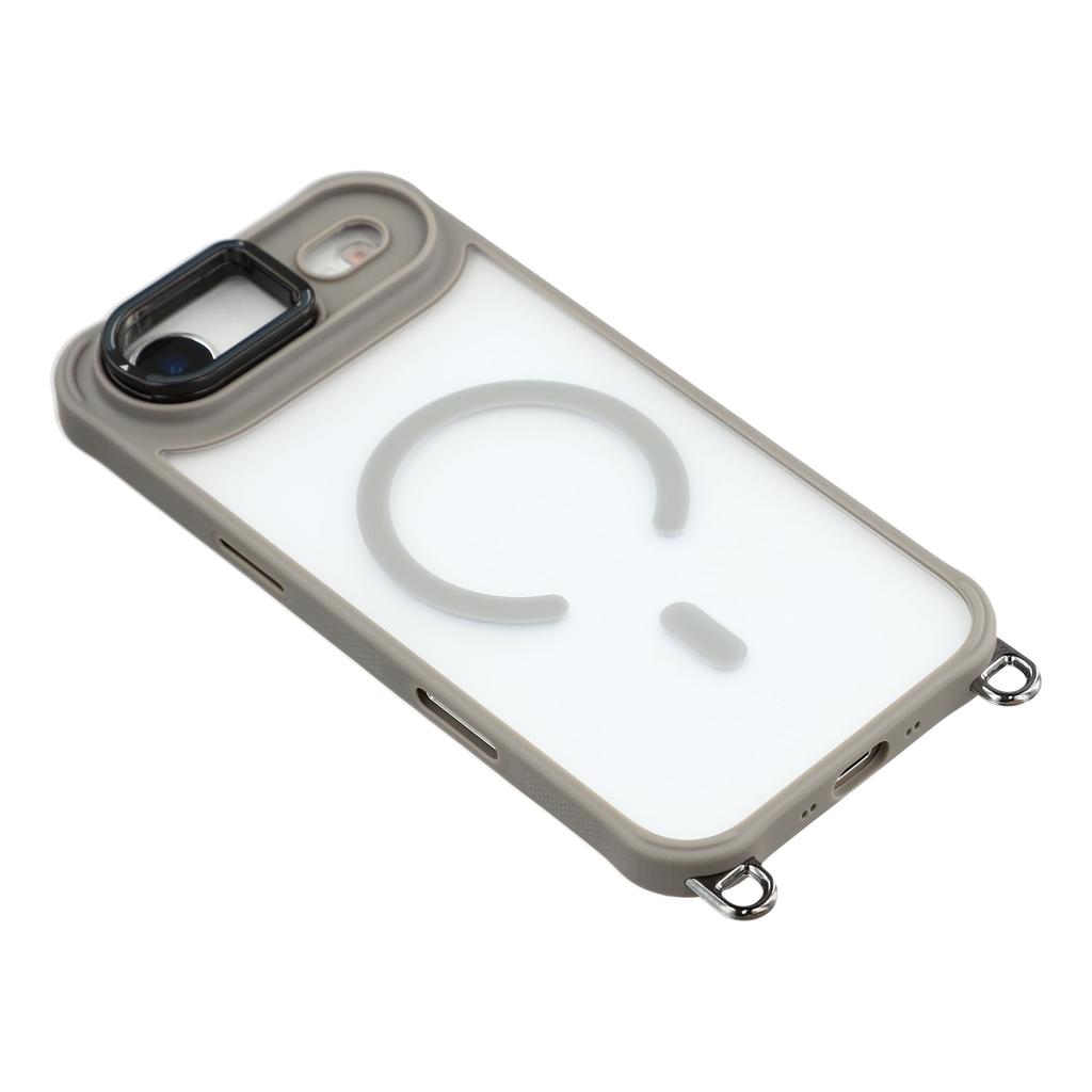 For iPhone Air Case Compatible with MagSafe PC TPU Phone Cover with Adjustable Lanyard/Camera Frame Kickstand