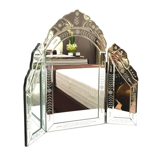 

Европейское резное зеркало ручной работы для макияжа, тройное зеркало для макияжа, вертикальное зеркало, украшение для дома серебряный