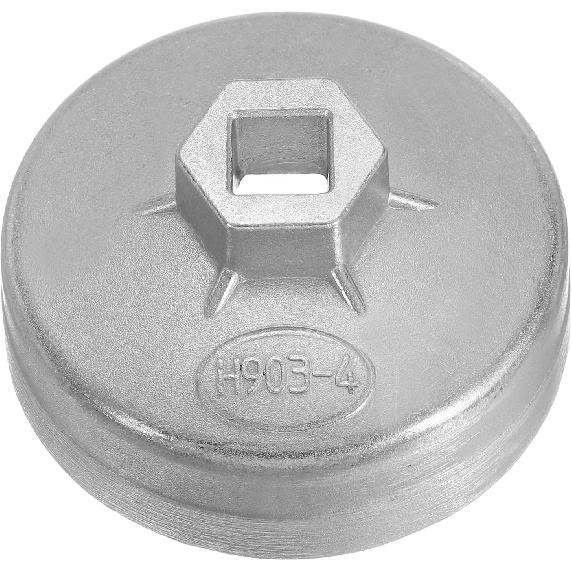 HARFINGTON Oil Filter Cap Wrench 14 Flute 65mm Inner Dia 1/2" Square Drive Aluminum Cup Type Drive Metric Oil Filter Socket Removal Tool for Engine