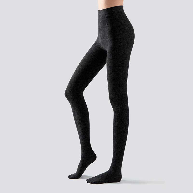 Collants en maille côtelée Printemps Femmes Taille Haute Élastique Amincissants Collants Y2K Ootd Streetwear Collants Basiques M black