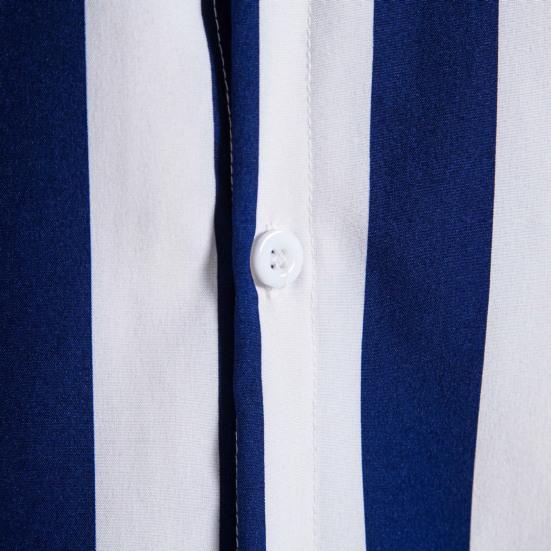 Pánská košile s pruhy na léto Hawaii s knoflíčky na dotek Plážové oblečení