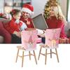 1-4PCS Christmas Gnome Chair Cover with Lights Pink Holiday Seat Slipcover for Dining Table Decor Home Party Gift Accessory