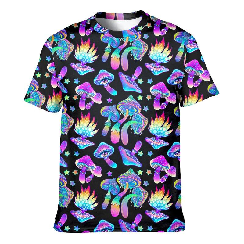 80s 90s 3D Print T-Shirts Men Hip Hop Short Sleeve T Shirt Neon Disco Party Costume Oversized Tees Harajuku Y2k Top Kid Clothing