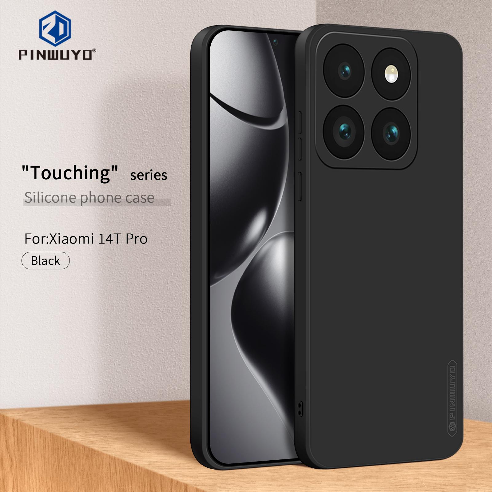 

For Xiaomi 14T Pro Phone Case PINWUYO Soft Matte TPU Mobile Back Cover Black