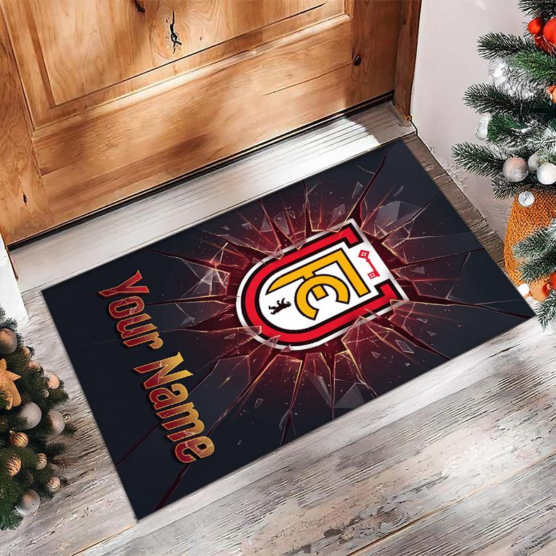 Union Berlin FC Printed Crystal Velvet Rug Non‑Slip Crystal Velvet Carpet For Sofa Bedroom Indoor Home Decoration