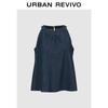 UR2026 Women's Sleeveless Pleated Denim Shirt