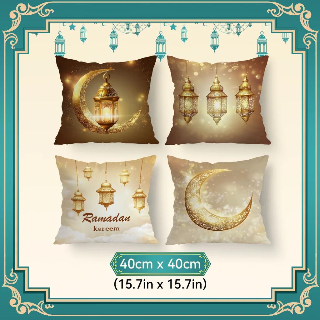 Golden ramadan decoration Cushions Pillowcase Polyester Cushion Cover Throw Pillow Pillowcover Home Car Sofa Decor