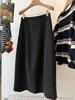 Korean Style Retro High Waist Wool Blend Tulip Skirt - Mid-Length, Thickened for Winter
