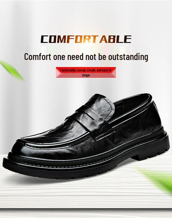 Herren Echtleder Slipper - Herbst/Winter 2025, Business Casual, Britischer Stil, Weiche Sohle, Rutschfest, Ideal für Hochzeiten.