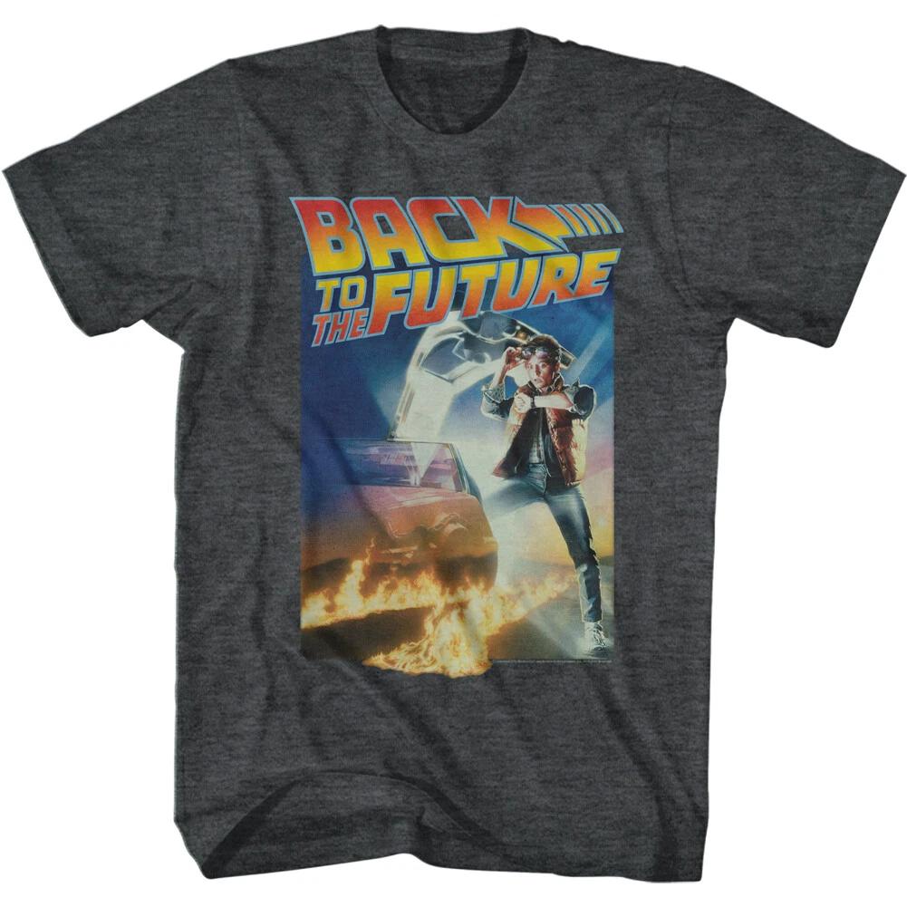 Back to The Future Movie Neon Sunset 80s McFly DeLorean 88 MPH Men s T Shirt S