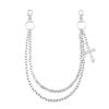 Vintage Cross Double Chain Waist Chain Sweet Cool Style Personalized Jeans Chain Trendy Cool Personality Accessories