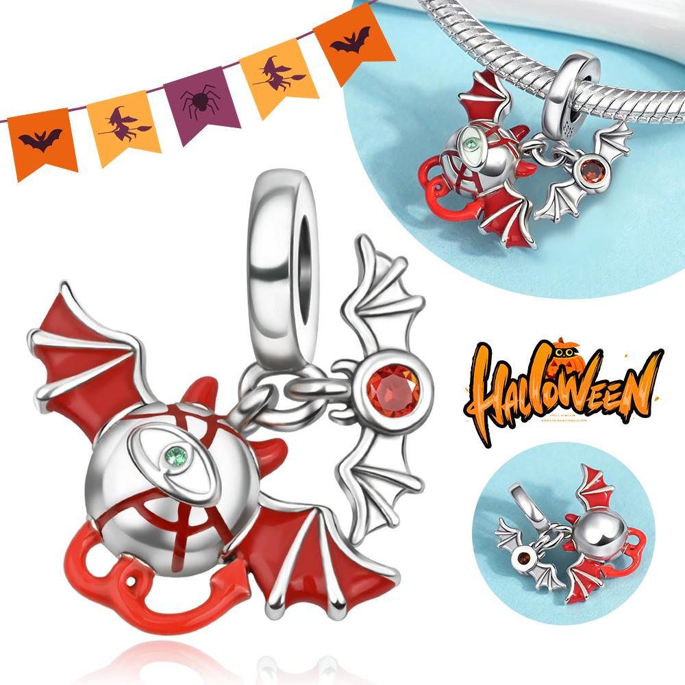 Copper Skull Black Demon Pumpkin Head Ghost Halloween Pendant Jewelry Beads Original Bracelet Boutique Charms Gift