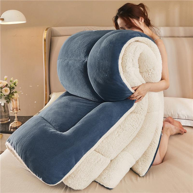 

Плотное зимнее одеяло из овечьей шерсти: Двуспальное постельное белье, Теплый хлопок и соевое волокно, Флис для студентов 150x200 cm, 5 jin