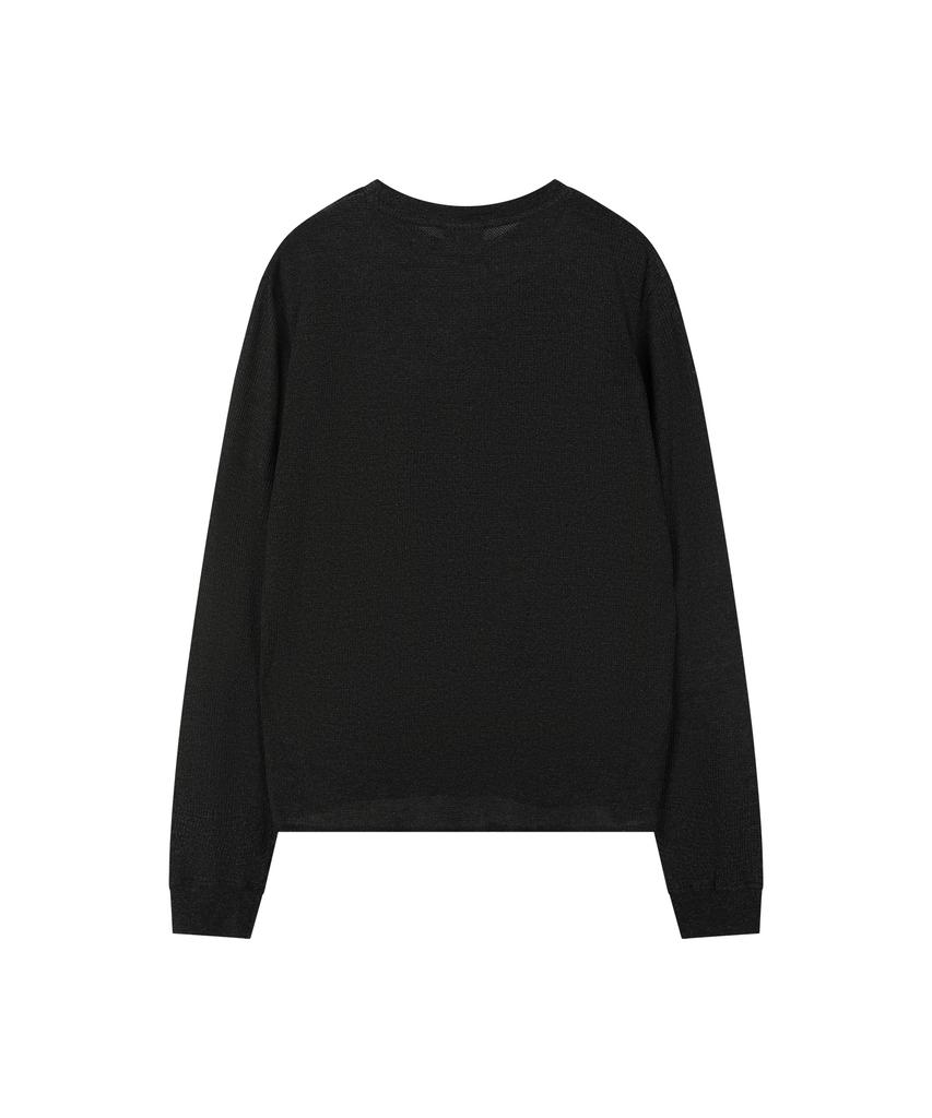 SUNDAY FRUIT MARKET Sunday Mini Waffle Ls Tee Charcoal