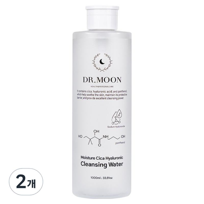 Dr. Moon Moisturizing Cica Hyaluronic Cleansing Water, 2 Pcs, 1L