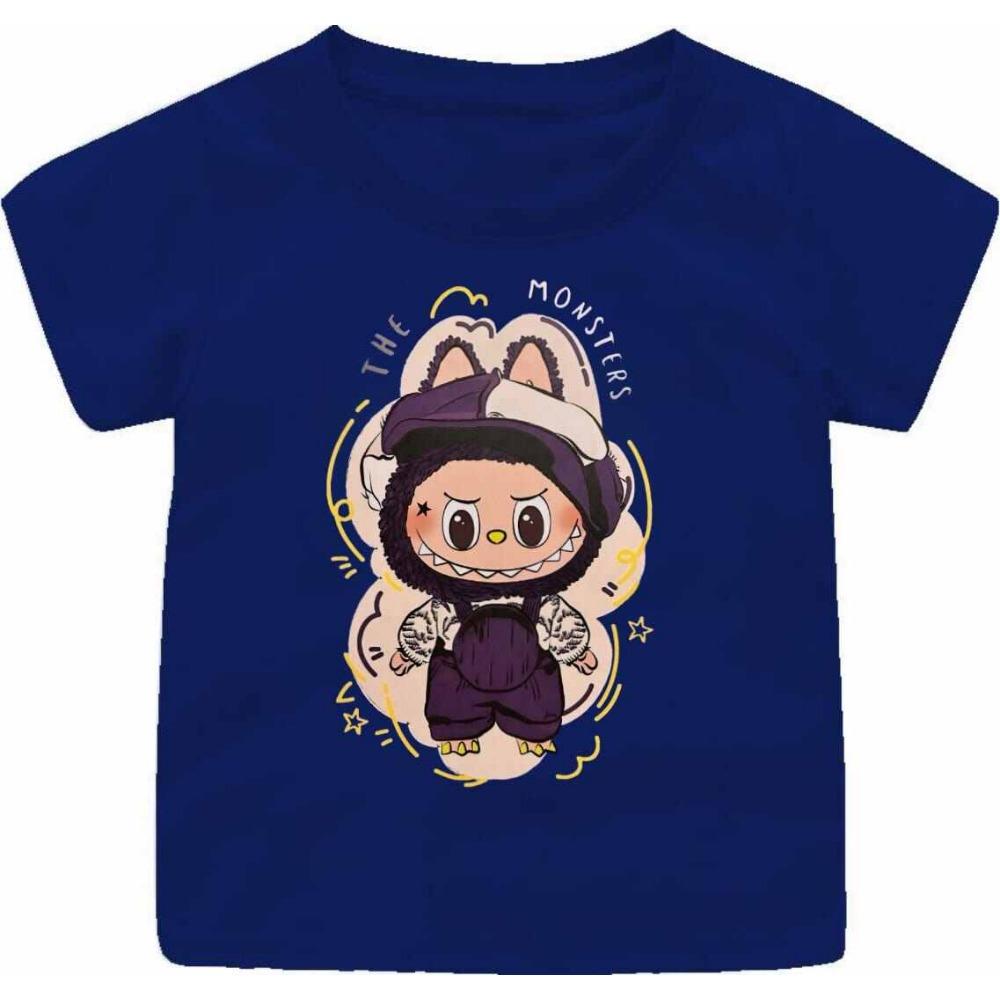 2025 New LABUBU Children's T-shirt Fashionable and Versatile Style Round Neck Short Sleeved Casual Girls' Top